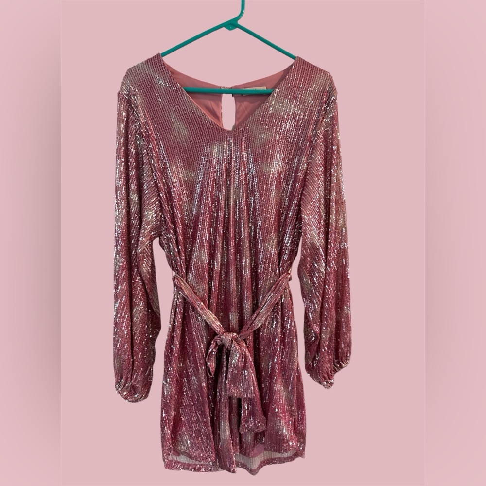 Ces Femme Pink Sequin Dress‎ Size M